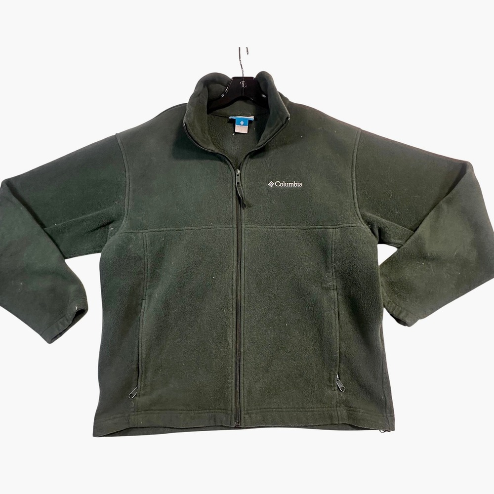 Columbia‎ Men's Green Fleece Jacket Full Zip Size L Outdoor Sportswear Gorpcore